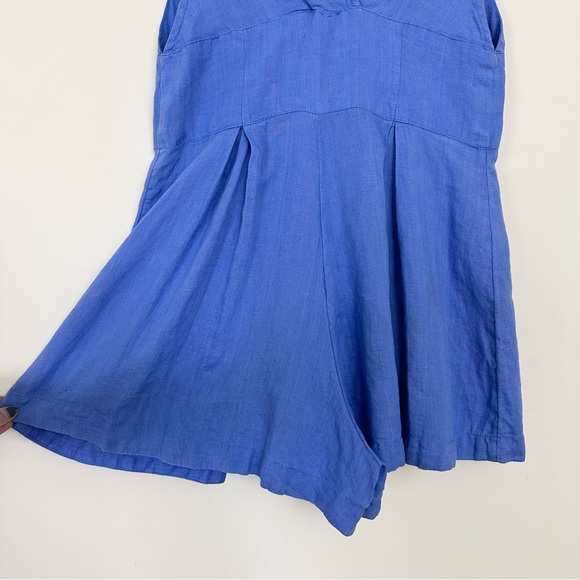 Free People Soleil Romper Blue Linen - Picture 9 of 12